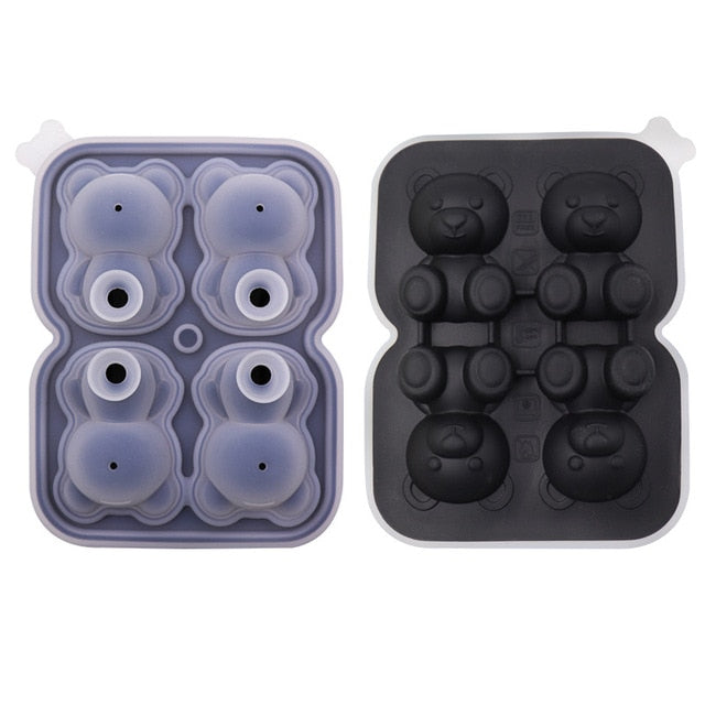 4 Grid Bear Silicone Ice Tray